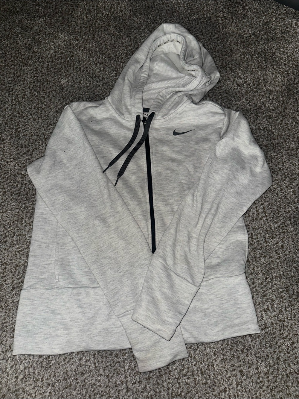 Nike Light Gray Hoodie with Black Trim